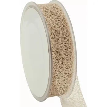 Stuha Pavučinová dekorační stuha 25 mm x 20 m Crème