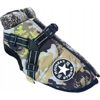 Obleček pro psa BUNDA OBLEČEK PRO PSA VESTA TEPLÁ ZIMNÍ MASKÁČOVÝ S POSTROJEM XXL