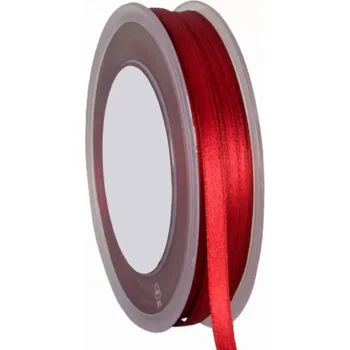 Stuha Oboustranná saténová stuha 6 mm x 50 m vínová