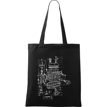 Nákupní taška Motor škoda 105-136 - Taška bavlněná - 42 x 38 cm ( Černá )