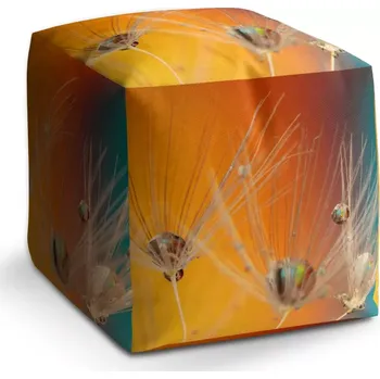 Taburet Sablio Taburet Cube Odkvetlé pampelišky 2: 40x40x40 cm