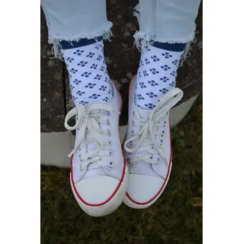 Dámské ponožky Folklorní ponožky Valašský vzor I - bílá Velikost: EU 35-38