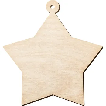 Dřevia Dřevěný výřez - Hvězda s otvorem 10x9 cm
