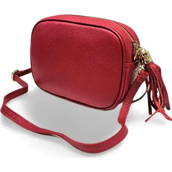 Kabelka Crossbody kůže - MADE IN ITALY - červená