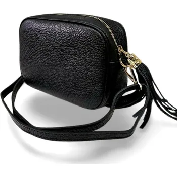 Kabelka Crossbody kůže - MADE IN ITALY - černá