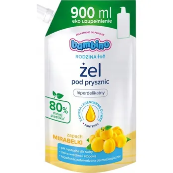 Koupelová kosmetika Bambino Family Refill Mirabelle sprchový gel a šampon 2 v 1 – náhradní náplň 900 ml