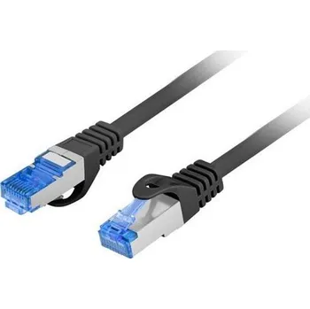 Síťový kabel Lanberg PATCHCORD CAT.6A S/FTP LSZH CCA 0.25M BLACK FLUKE PASS PCF6A-10CC-0025-BK