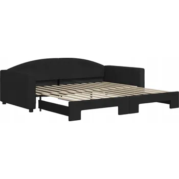 Pohovka Rozkládací lehátko-pohovka černá 223 x 110 x 75 cm