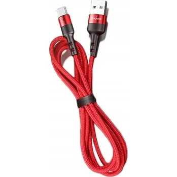 Datový kabel Kabel Usams USB - Apple Lightning 1 m červený