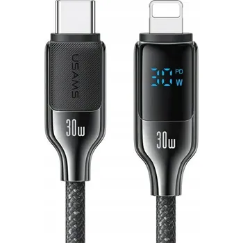 Datový kabel Kabel Usams USB typ C - Apple Lightning 1 m černý