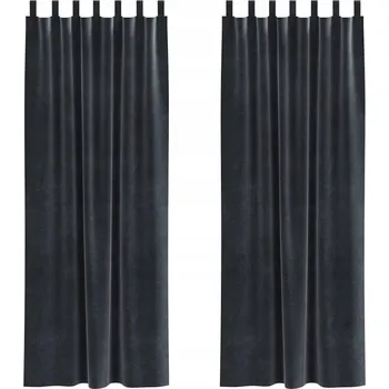 Obraz Tmavě šedé zatemňovací závěsy sametové 140 x 245 cm