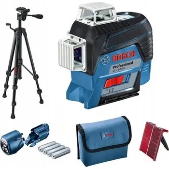 Měřící laser Bosch GLL 3-80 C křížový čárový laser 3 x 360° + stativ BT 150