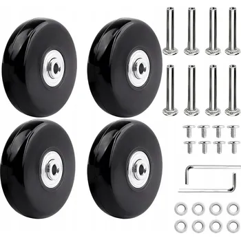 Příslušenství k zavazadlu 4 KUSY SADA KOLEČEK PRO KUFRY NÁHRADNÍ DÍLY PRO OPRAVU ZAVAZADEL TAŠEK KUFRŮ 50mm