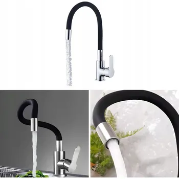 Vodovodní baterie Stojánková kuchyňská baterie Adgo FLEXIBILNÍ BATERIE černá, stříbrná