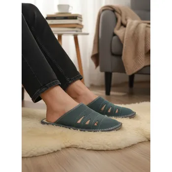 Pánské pantofle Pánské kožené papuče Model 5B, VELIKOST 48