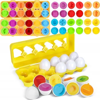 ostatní stavebnice TŘÍDIČ VAJEC EDUKAČNÍ HRAČKA 12 VAJEC PŘIŘAĎ TVARY STAVEBNICE PRO DĚTI