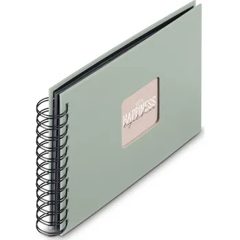 Fotoalbum Hama album klasické spirálové FINE ART 24x17 cm, 50 stran, sage, černé listy