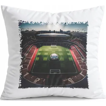 Polštář POLŠTÁŘ BÍLÝ DÁREK - FOTBALOVÝ MÍČ SPORT TÝM ZÁPAS POHÁR