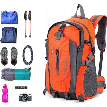 Sportovní batoh Batoh turistický černý 30l s ventilačním systémem a úchytem na hole