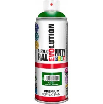 Barva ve spreji Akrylový lak ve vysokém lesku RAL 6001 Smaragdově zelená PintyPlus 400 ml