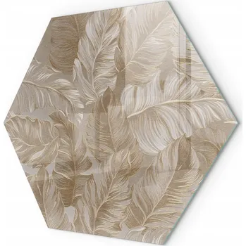 Obraz Dekorativní skleněná podložka pod kamna s motivem listů, výška 40 cm