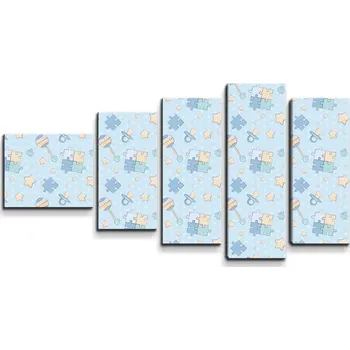 Obraz Sablio Obraz - 5-dílný Puzzle a dudlíky - 100x60 cm
