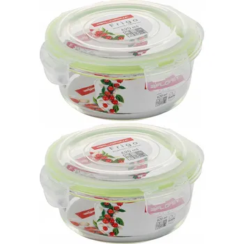 Dóza na potraviny SKLENĚNÉ NÁDOBY NA POTRAVINY KULATÝ 620 ml OBĚDOVÝ BOX ŽÁRUVZDORNÝ SNÍDAŇOVÝ BOX