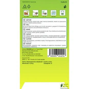 Semeno Zelseed Kopr - Hanák 4g