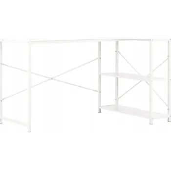 Jídelní stůl Počítačový stůl L bílý, 120 x 72 x 70 cm, se 2 policemi