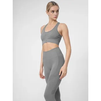 Dámské spodní prádlo Bezešvá podprsenka na jógu 4F - šedá - XS/S