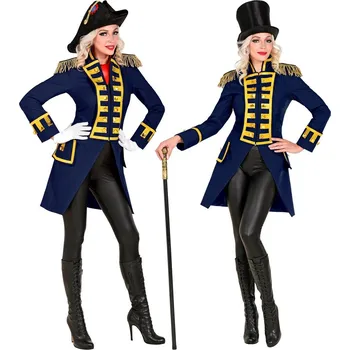 Karnevalový kostým Dámský modrý kabát - L