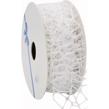 Stuha Pavučinová stuha Coral 38 mm x 10 m bílá