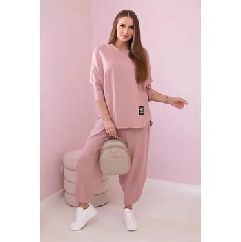 Dámská mikina Bavlněná mikina kalhoty set tmavě růžová UNI