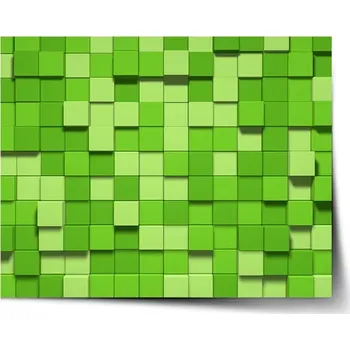 Plakát Sablio Plakát Green Blocks 3D - 90x60 cm