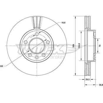 Brzdový kotouč Brzdový kotouč TOMEX TX 71-04