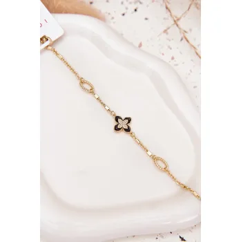 Dámská halenka Náramek s čtyřlístkem chirurgická ocel zlatá univerzální