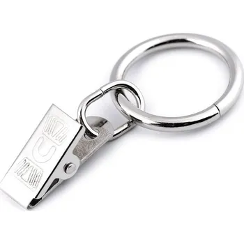 Uchycení záclony a závěsu Žabky na záclony a závěsy kovové s kroužkem Ø25 mm, velké, nikl