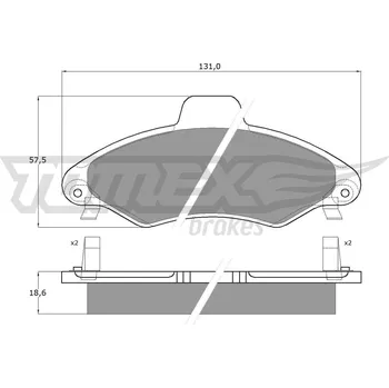 Brzdová destička Sada brzdových destiček, kotoučová brzda TOMEX TX 10-821