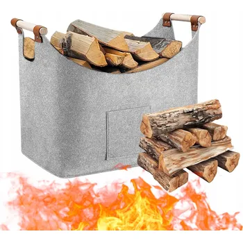VELKÝ PLSTĚNÝ KOŠ NA DŘEVO ke KRBU s Uchyty - Taška na Dříví