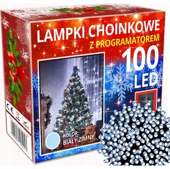 Vánoční dekorace LED Světýlka Bílá Studená - 100 LED - 8 m - Arctic Light FLASH