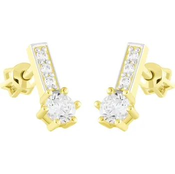 Náušnice Cutie Jewellery Z8057 Elegantní zlaté náušnice se zirkony Z8057 – zlatý šperk ryzosti 585/1000 v Dárkovém balení s Certifikátem GLECB-02476