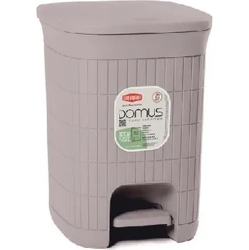 Odpadkový koš Koš odp.20l pedál.šedý DOMUS, 31x27x38cm, plast