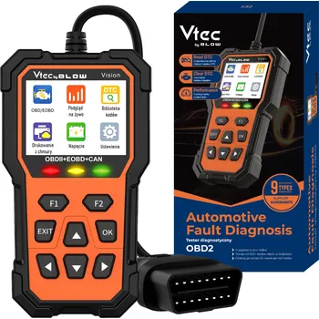 Autodiagnostika DIAGNOSTICKÝ TESTER OBD2 SKENER CHYB OSOBNÍCH AUT LCD POLSKÝ