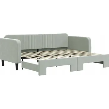 Ložnice Čalouněná dvoulůžková postel VidaXL 90x200 šedé odstíny