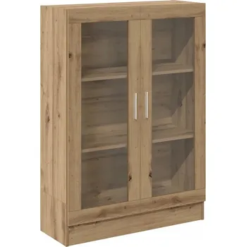 Knihovna Knihovna, regál na knihy, dub artisan, 82,5 x 30,5 x 115 cm, se skleněnými dvířky