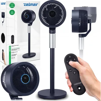 Domácí ventilátor Ventilátor cirkulátoru Zelmer ZRF5500 černý s dálkovým ovládáním, 3 úrovně výkonu