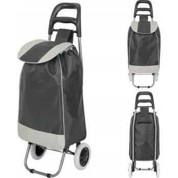 Nákupní taška Nákupní vozík na kolečkách se šedým rámem - velká kapacita