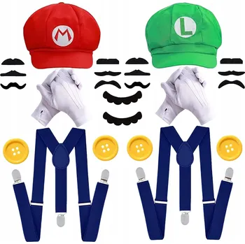 Karnevalový kostým Kostým Kostým Luigi Super Mario Bros Maškarní kostým + Čepice, Knír, Rukavice