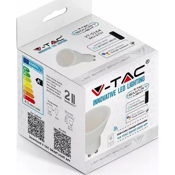 Žárovka LED žárovka V-TAC mazivo 5W GU10 RGB+WW+CW+WiFi