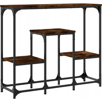 Konferenční stolek Konzolový stolek s policemi, kouřový dub, 89,5x28x76 cm